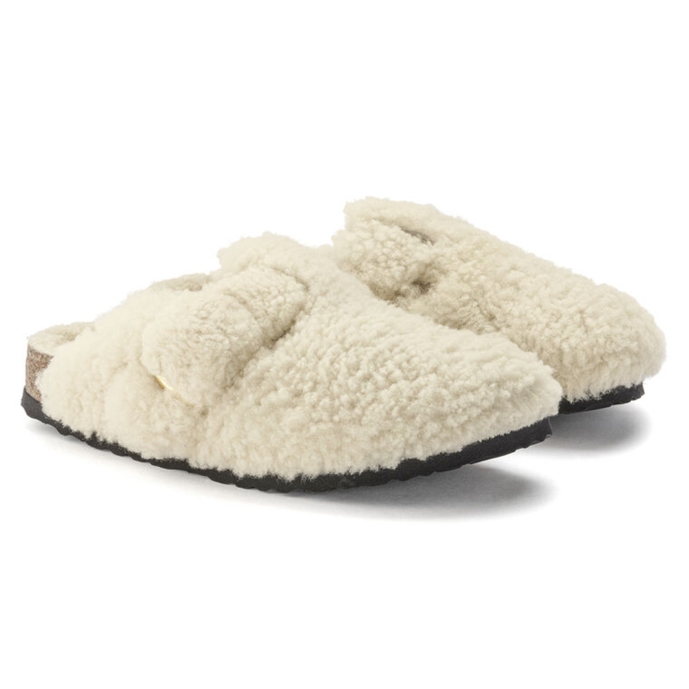 Birkenstock Women's Boston Big Buckle Shearling in Eggshell EU 40 US 9 narrow